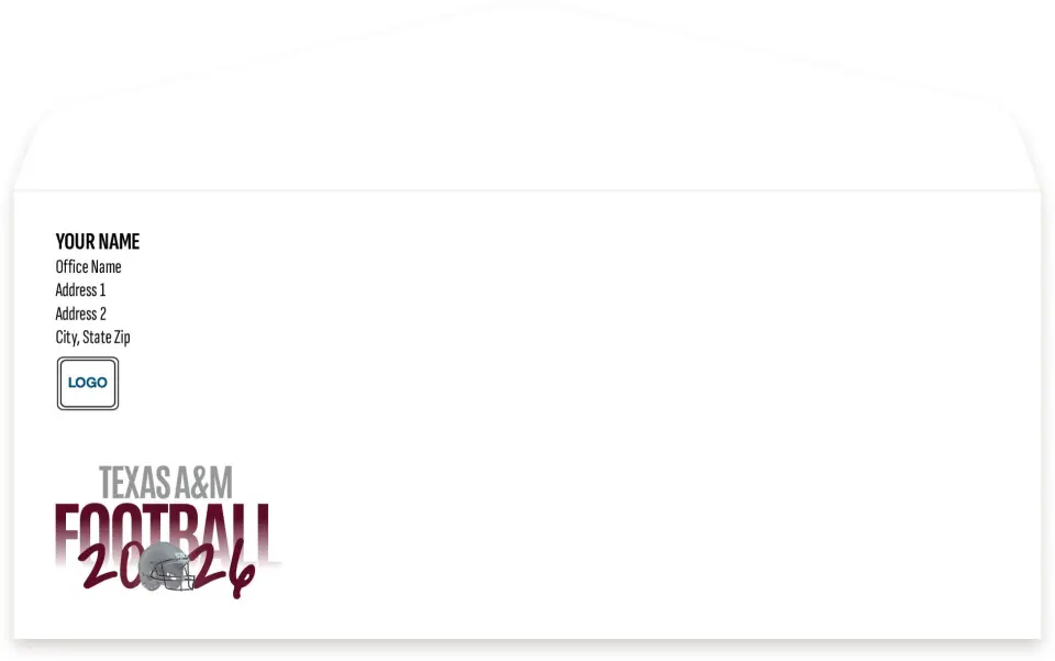 This is a 4.125 x 9.5 Envelope Mailer called Texas A&M printed in full color
