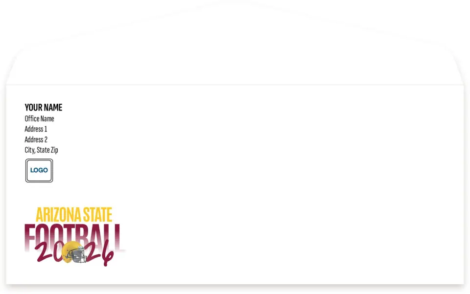 This is a 4.125 x 9.5 Envelope Mailer called Arizona State Sun Devils printed in full color