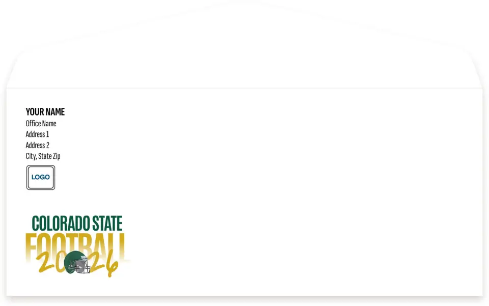 This is a 4.125 x 9.5 Envelope Mailer called Colorado State Rams printed in full color