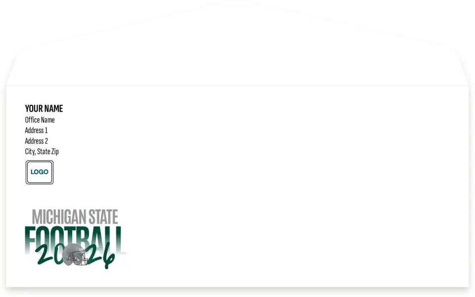 This is a 4.125 x 9.5 Envelope Mailer called Michigan State Spartans printed in full color