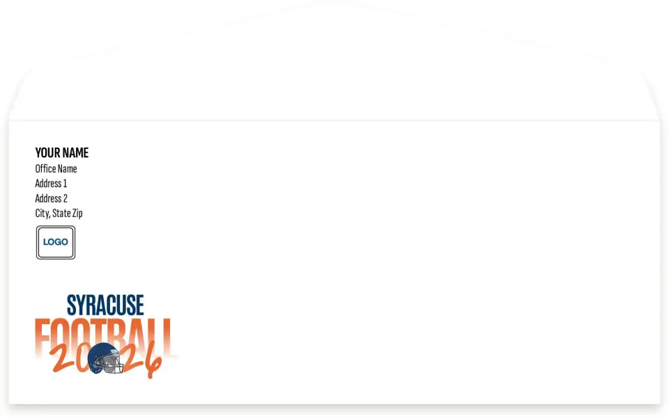 This is a 4.125" x 9½" Envelope Mailer called Syracuse Orange printed in full color