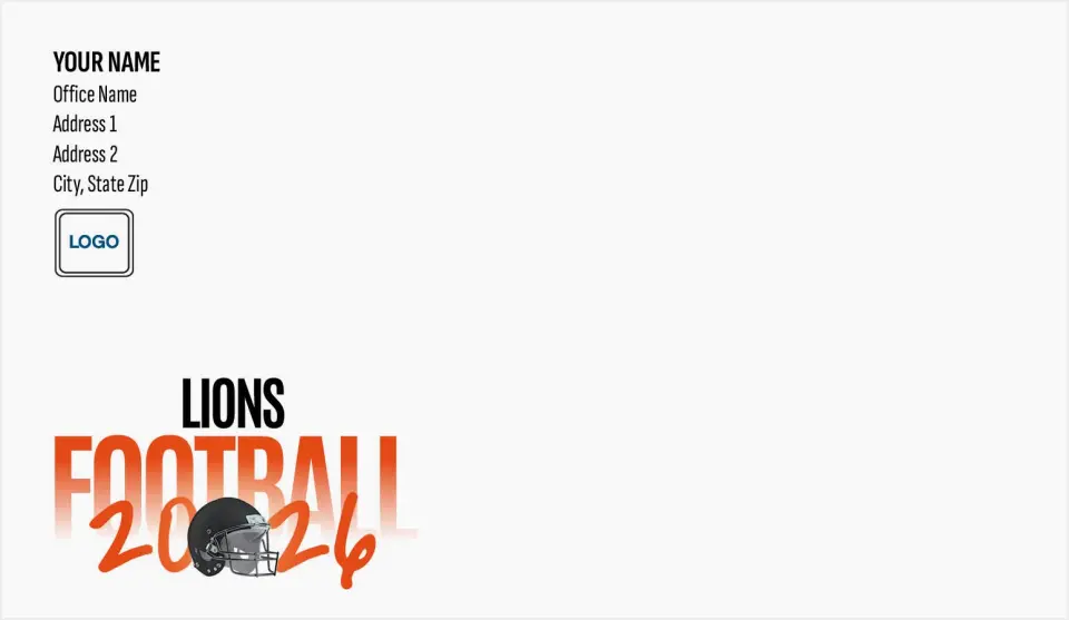 This is a 4.5 x 7.75 Envelope Mailer called BC Lions printed in full color