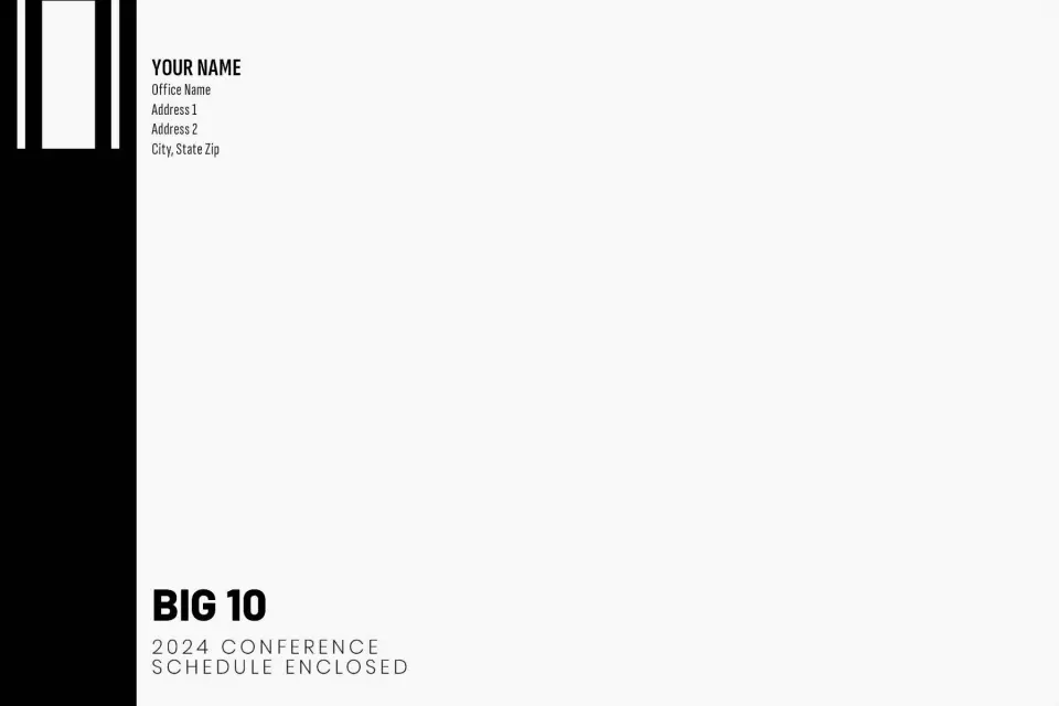 This is a 6 x 9 Business Envelope called Big 10 Conference printed in full color