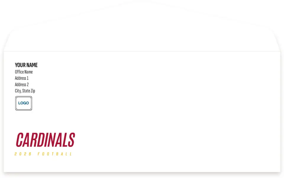 This is a 4.125 x 9.5 Envelope Mailer called Arizona Cardinals printed in full color