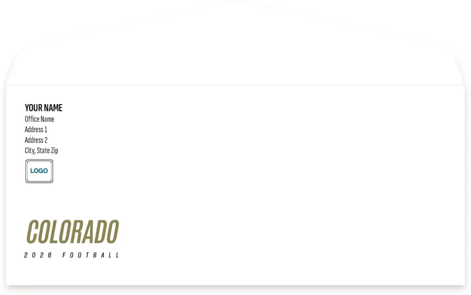 This is a 4.125 x 9.5 Envelope Mailer called Colorado Buffaloes printed in full color