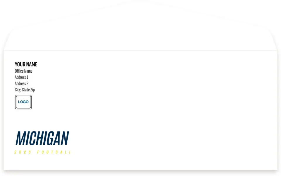 This is a 4.125 x 9.5 Envelope Mailer called Michigan Wolverines printed in full color