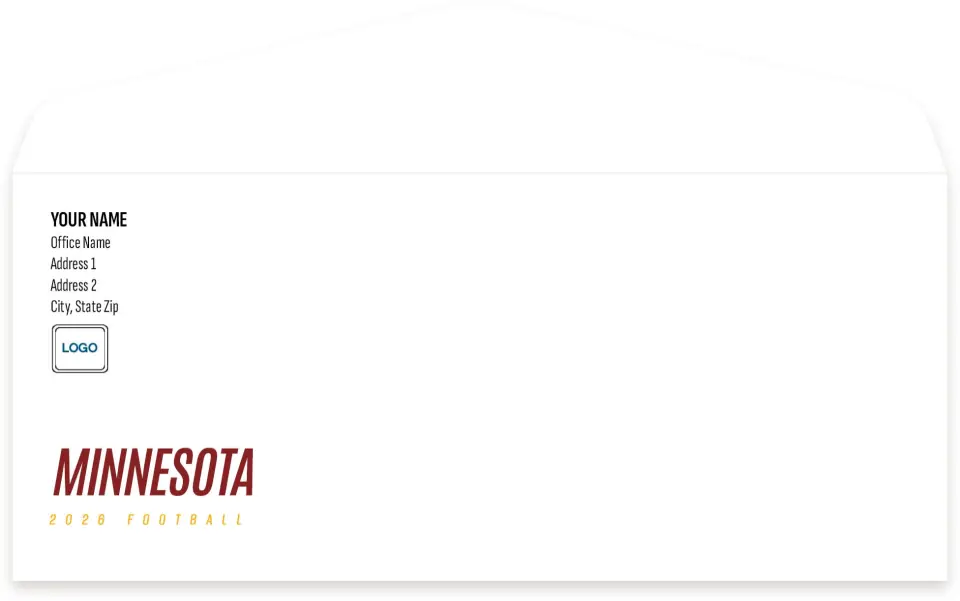 This is a 4.125 x 9.5 Envelope Mailer called Minnesota Golden Gophers printed in full color