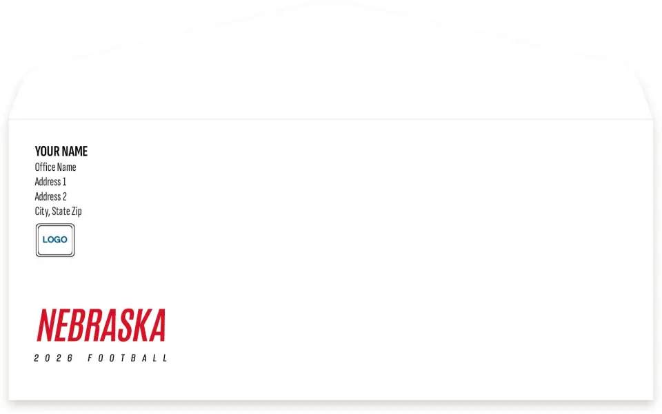 This is a 4.125 x 9.5 Envelope Mailer called Nebraska Cornhuskers printed in full color