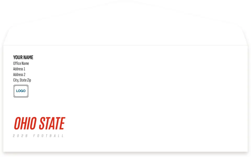 This is a 4.125 x 9.5 Envelope Mailer called Ohio St Buckeyes printed in full color