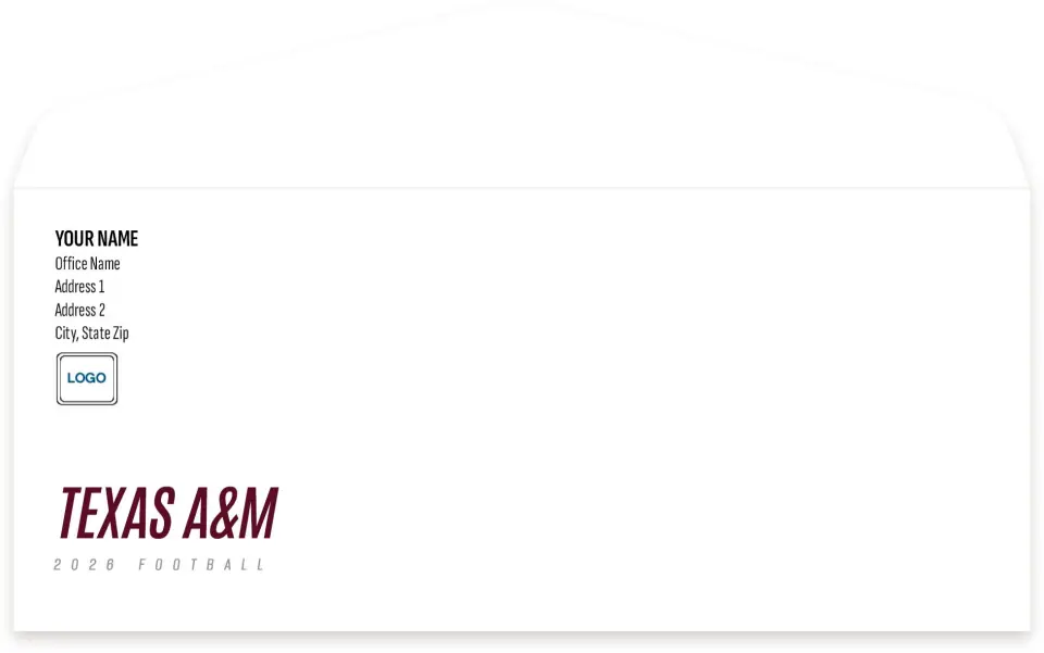 This is a 4.125 x 9.5 Envelope Mailer called Texas A&M printed in full color