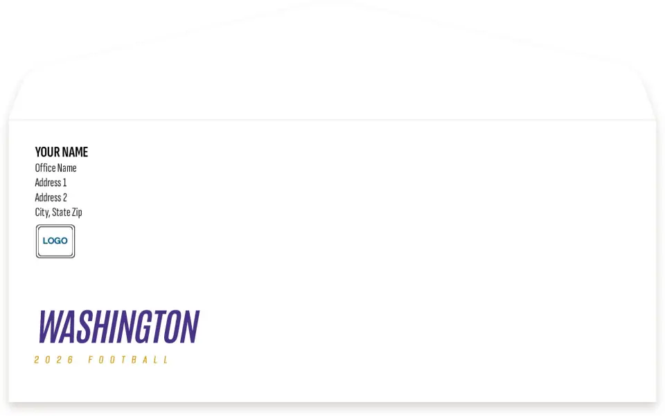 This is a 4.125 x 9.5 Envelope Mailer called Washington Huskies printed in full color