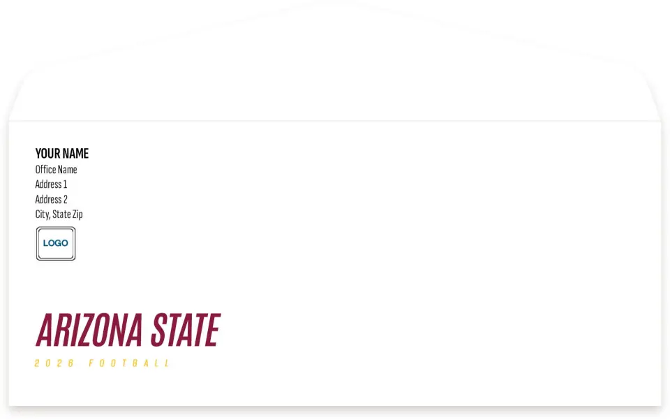 This is a 4.125 x 9.5 Envelope Mailer called Arizona State Sun Devils printed in full color