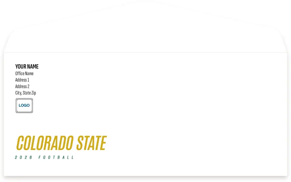 This is a 4.125 x 9.5 Envelope Mailer called Colorado State Rams printed in full color
