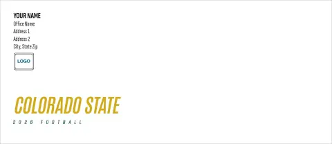 This is a 4.125 x 9.5 Envelope Mailer called Colorado State Rams printed in full color