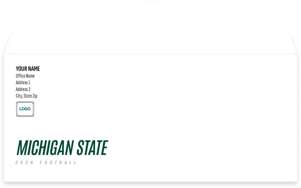 This is a 4.125 x 9.5 Envelope Mailer called Michigan State Spartans printed in full color