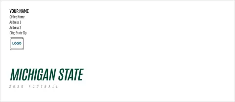 This is a 4.125 x 9.5 Envelope Mailer called Michigan State Spartans printed in full color