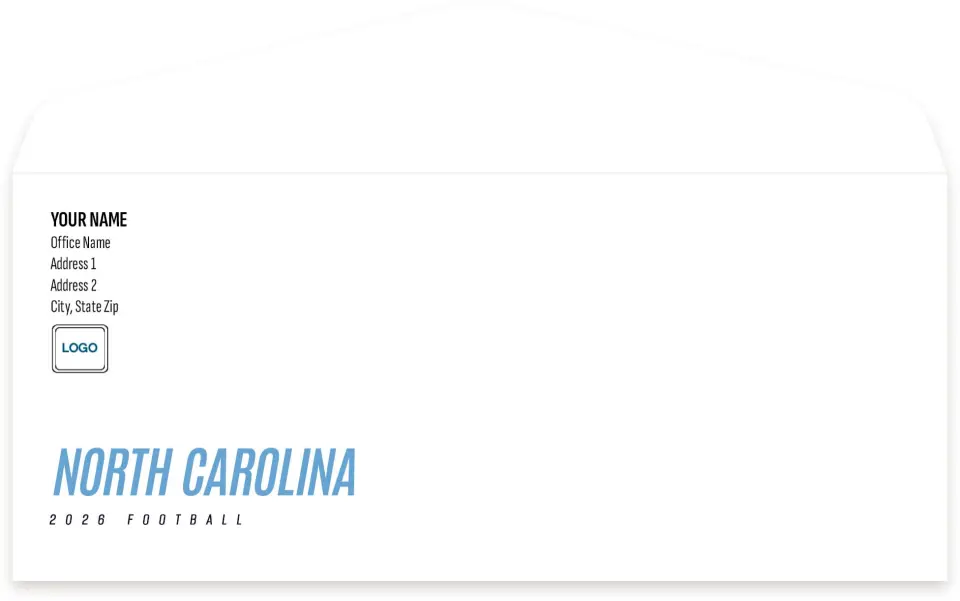 This is a 4.125 x 9.5 Envelope Mailer called North Carolina Tar Heels printed in full color