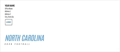 This is a 4.125 x 9.5 Envelope Mailer called North Carolina Tar Heels printed in full color