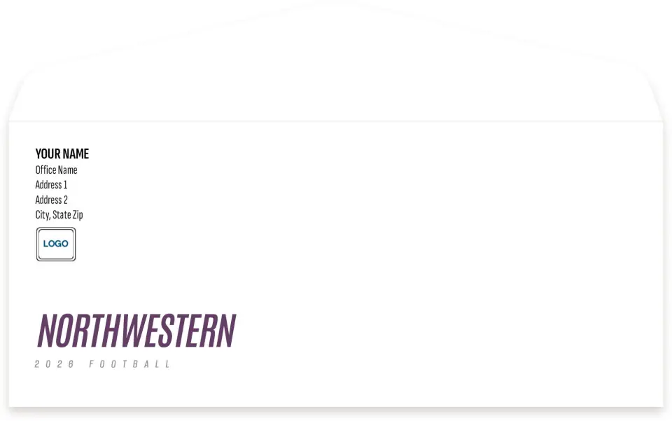This is a 4.125 x 9.5 Envelope Mailer called Northwestern Wildcats printed in full color