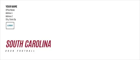 This is a 4.125 x 9.5 Envelope Mailer called South Carolina Gamecocks printed in full color