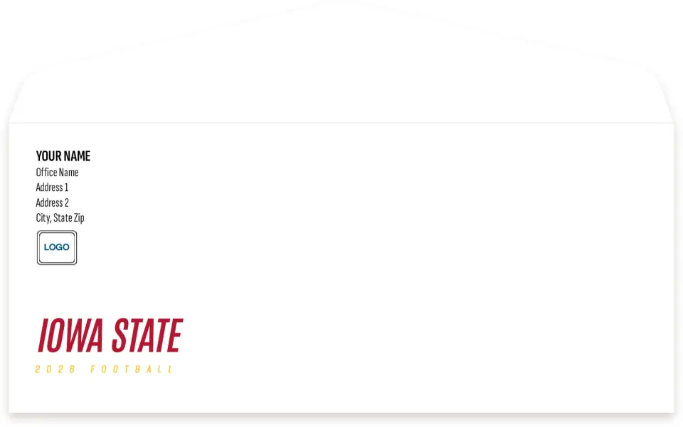 This is a 4.125 x 9.5 Envelope Mailer called Iowa State Cyclones printed in full color