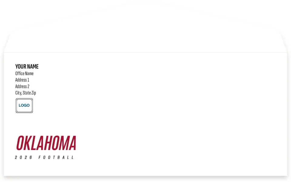 This is a 4.125 x 9.5 Envelope Mailer called Oklahoma Sooners printed in full color