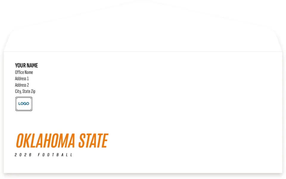This is a 4.125 x 9.5 Envelope Mailer called Oklahoma State Cowboys printed in full color