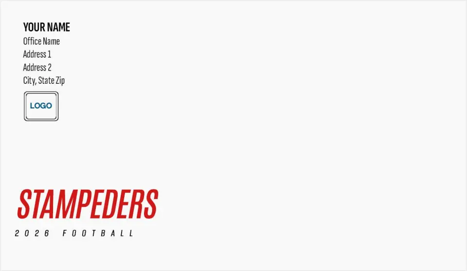 This is a 4.5 x 7.75 Envelope Mailer called Calgary Stampeders printed in full color