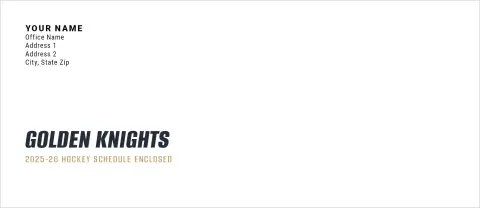 This is a 4.125 x 9.5 Envelope Mailer called Vegas Golden Knights printed in full color