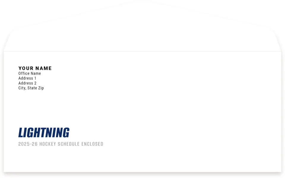 This is a 4.125" x 9½" Envelope Mailer called Tampa Bay Lightning printed in full color