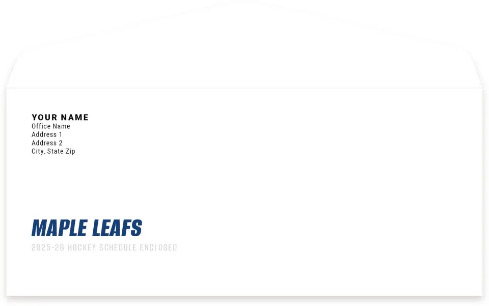 This is a 4.125" x 9½" Envelope Mailer called Toronto Maple Leafs printed in full color