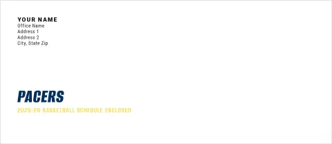 This is a 4.125 x 9.5 Envelope Mailer called Indiana Pacers printed in full color