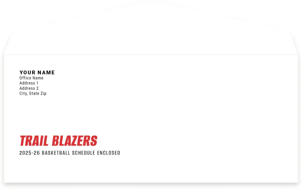 This is a 4.125" x 9½" Envelope Mailer called Portland Trail Blazers printed in full color
