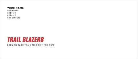 This is a 4.125 x 9.5 Envelope Mailer called Portland Trail Blazers printed in full color