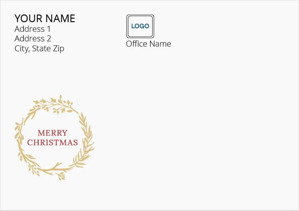 This is a 3.625 x 5.125 Return Address Printing & Design called Merry Christmas printed in full color