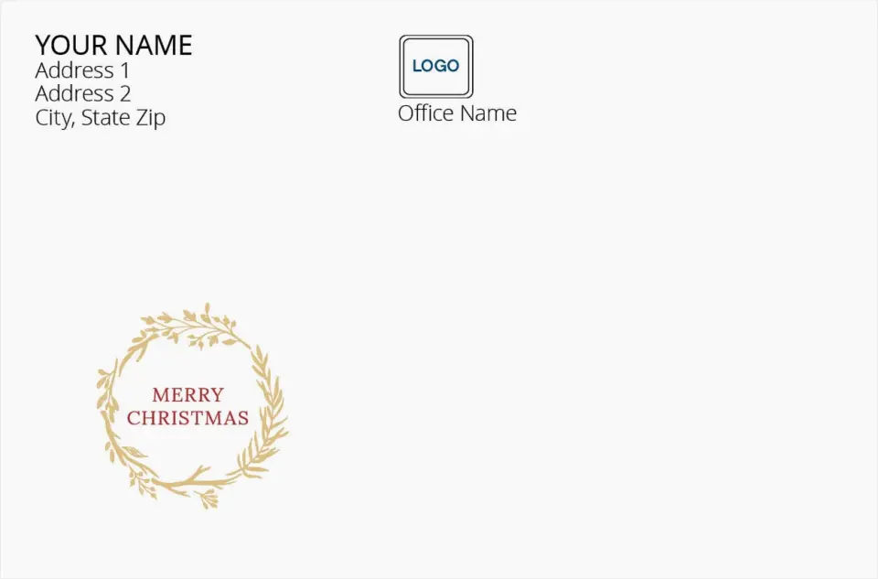 This is a 4.125 x 6.25 Return Address Printing & Design called Merry Christmas printed in full color