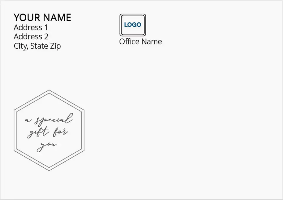 This is a 3.625 x 5.125 Return Address Printing & Design called A Special Gift for You printed in full color