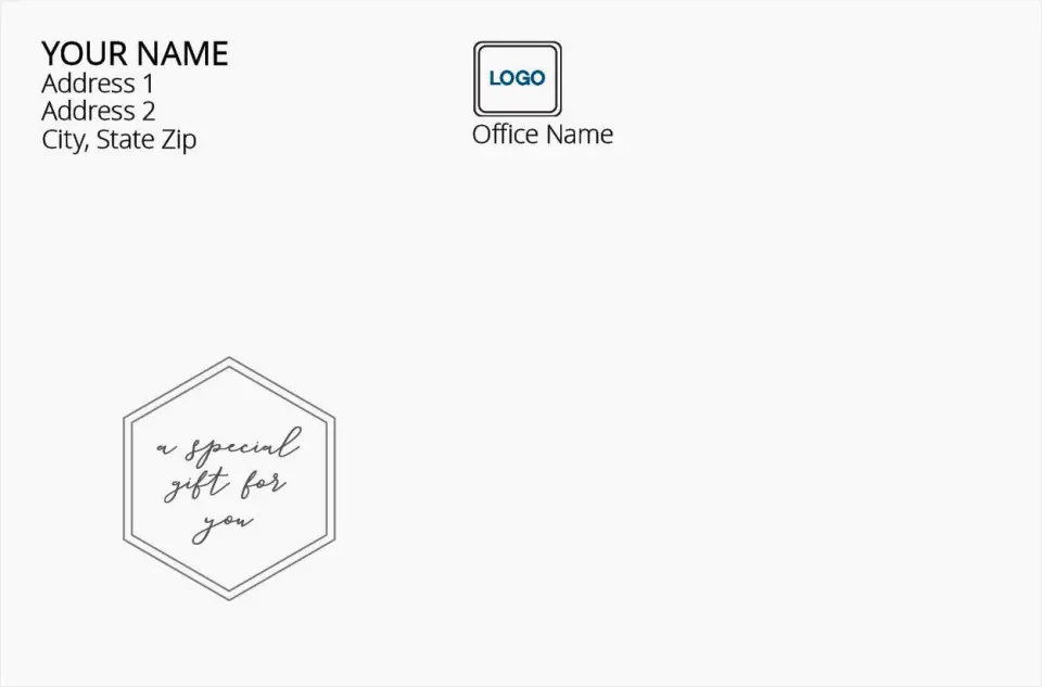 This is a 4.125 x 6.25 Return Address Printing & Design called A Special Gift for You printed in full color