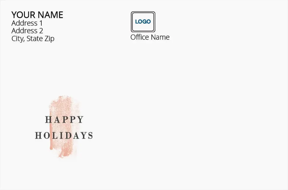 This is a 4.125 x 6.25 Return Address Printing & Design called Happy Holidays Watercolor printed in full color