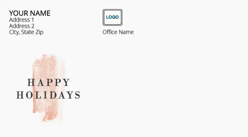 This is a 4" x 6¾" Return Address Printing & Design called Happy Holidays Watercolor printed in full color