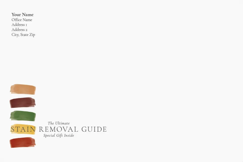 This is a 6 x 9 Baseball Envelope called Guide to Stains printed in full color