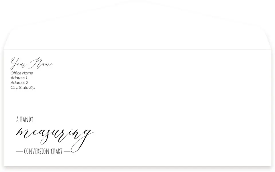 This is a 4.125 x 9.5 Baseball Envelope called Cups & Spoons Conversions printed in full color