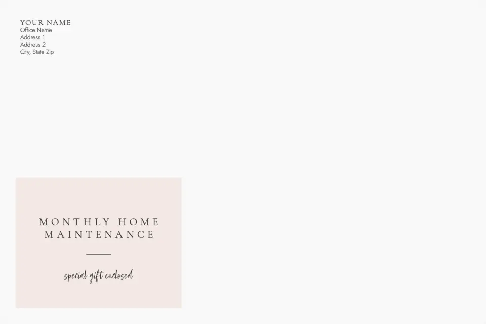 This is a 6 x 9 Business Envelope called Monthly Home printed in full color