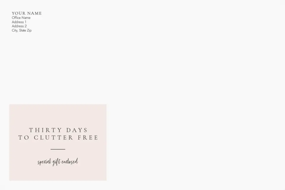 This is a 6 x 9 Business Envelope called Thirty Days printed in full color