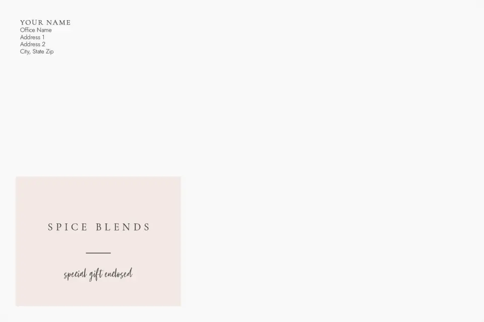 This is a 6 x 9 Business Envelope called Spice Blends printed in full color