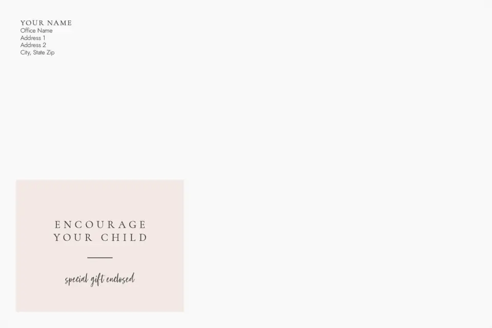 This is a 6 x 9 Business Envelope called Encourage Your Child printed in full color