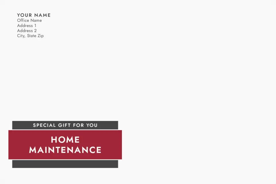 This is a 6 x 9 Business Envelope called Home Maintenance printed in full color