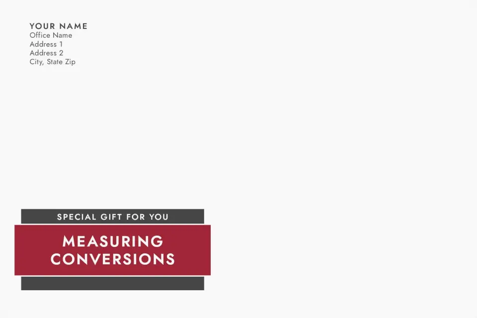 This is a 6 x 9 Business Envelope called Measuring Conversions printed in full color