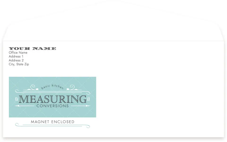 This is a 4.125 x 9.5 Business Envelope called Measuring printed in full color