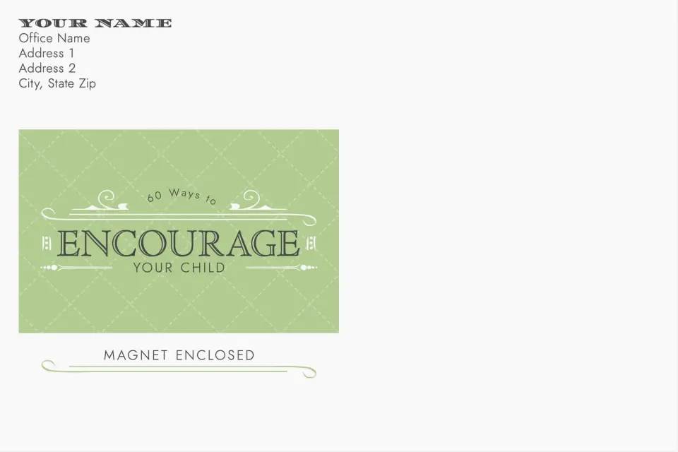 This is a 6 x 9 Business Envelope called Encourage Your Child printed in full color